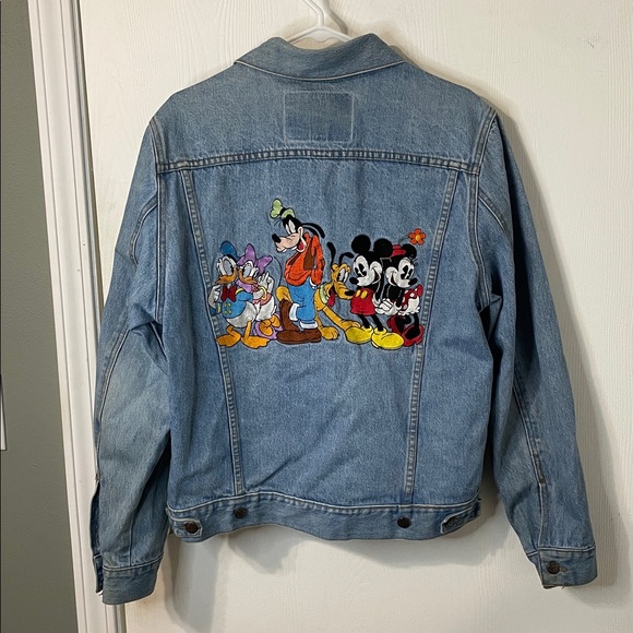 Mickey & Co Jackets & Blazers - Vintage Disney Embroidered Mickey Mouse & Friends Light Denim Jacket Sz L 90s